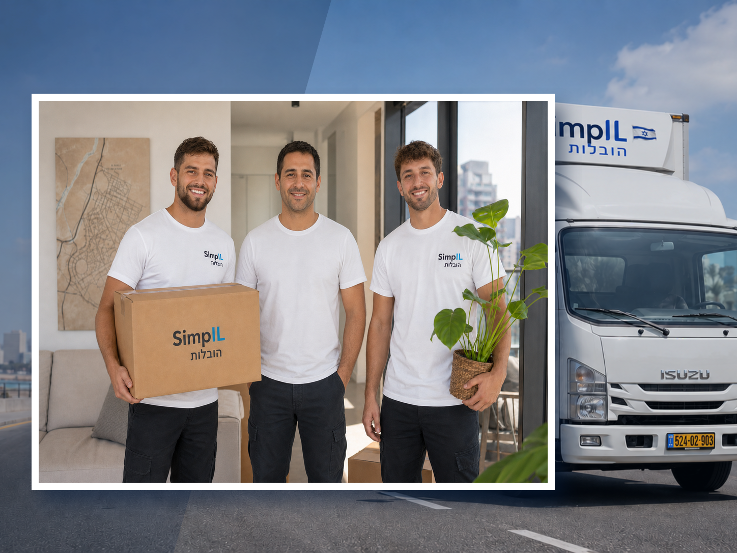צוות SimpIL הובלות במהלך יום הובלה